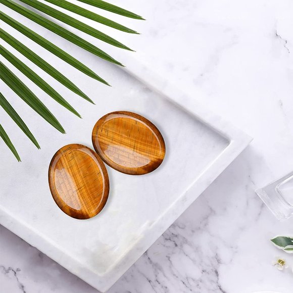 Thumb Worry Stone Tiger's Eye Quartz Crystal Rock GIFT BAG Anxiety Crystal NEW - Picture 5 of 6